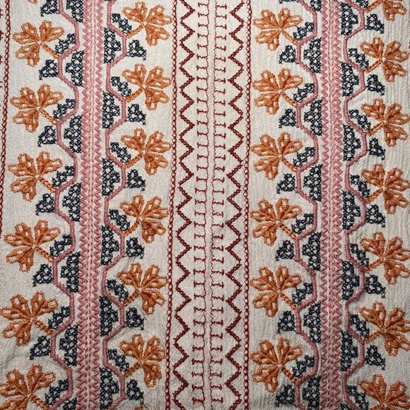 American Eagle Women's size Small Multicolor Boho Embroidered Long Sleeve Blouse - Picture 4 of 9